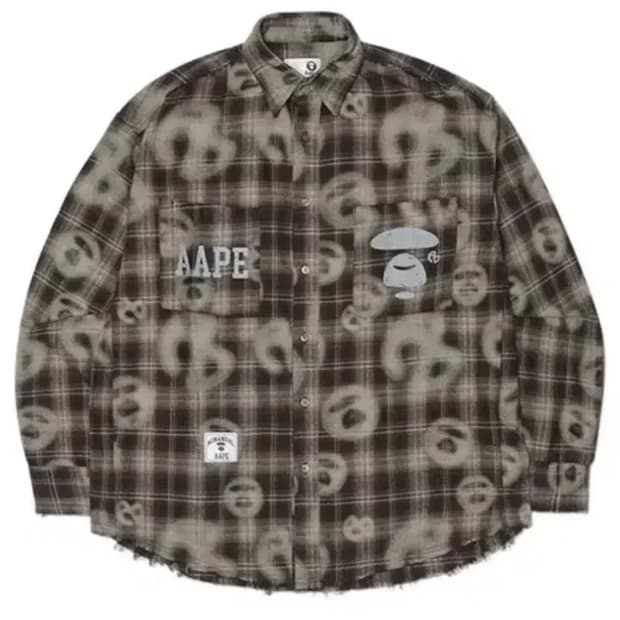 노매뉴얼 에이프 셔츠 브라운 L