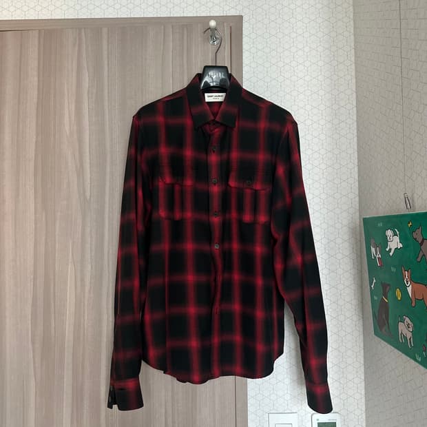 생로랑 13시즌 플란넬 셔츠 39