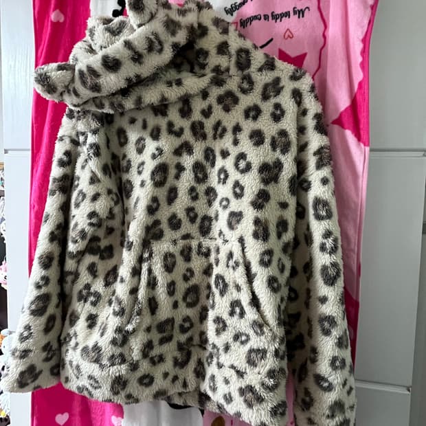 호피 퍼 후드티