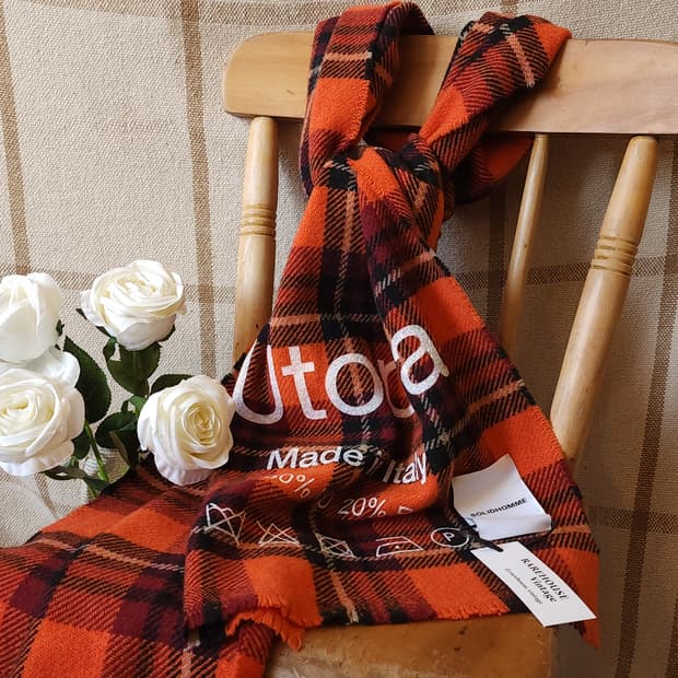 솔리드옴므 유토피아 체크울 빅 머플러 목도리 우영미