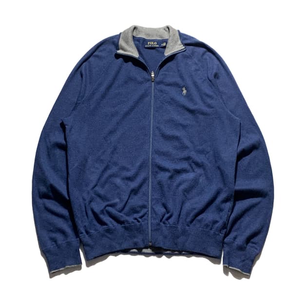 폴로 풀 니트 집업