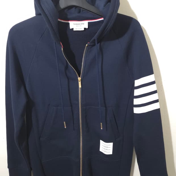 [3, 새상품급] 톰브라운 사선완장 금장 후드집업 