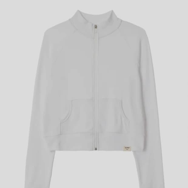 글로니 클래식 립 트랙 집업 화이트 glowny classic