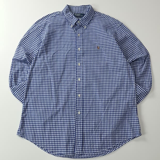 CA450 XL 폴로 00s 블루 마이크로체크 셔츠 남방