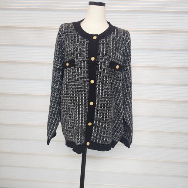 《새상품》세련된 트위드 가디건