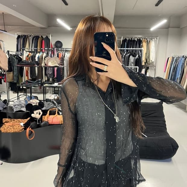 DIESEL sheer dot shirt 