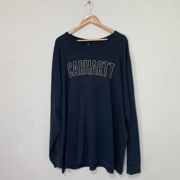 칼하트 루즈핏 레터링 롱슬리브 네이비 2XL 오버사이즈 빈티지 긴팔티셔츠