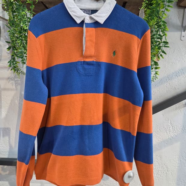 Polo 폴로 오렌지 스트라이프 럭비티