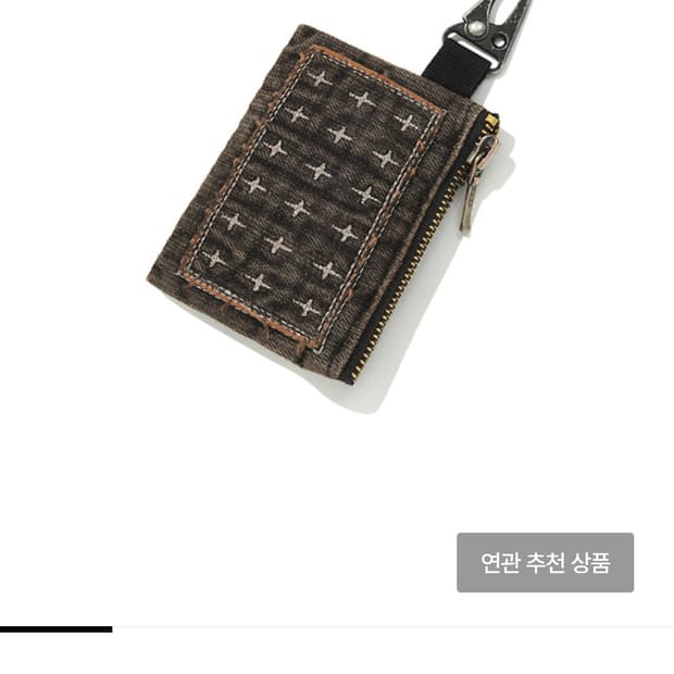 카락터 카드지갑 / 패치워크 데님 블랙