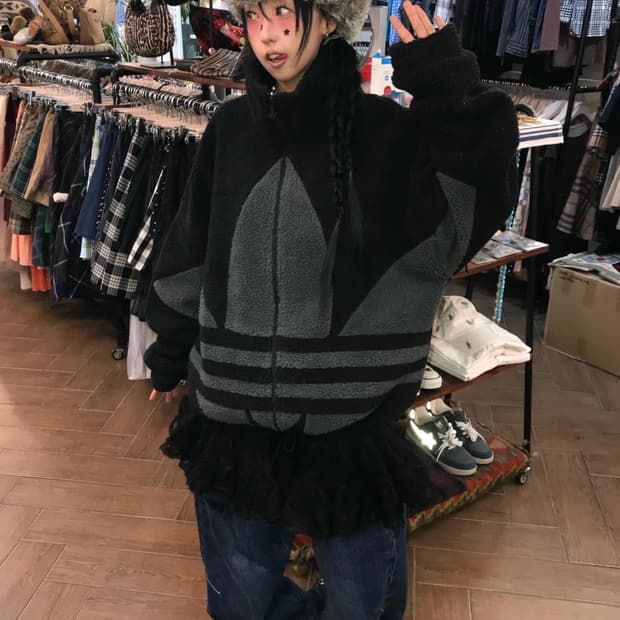 Adidas Big Trefoil Sherpa Jacket