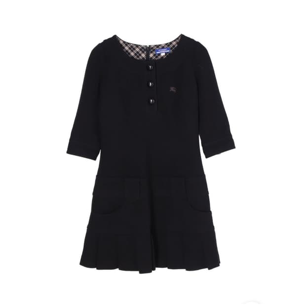 버버리블루라벨 블랙 플리츠 미니원피스