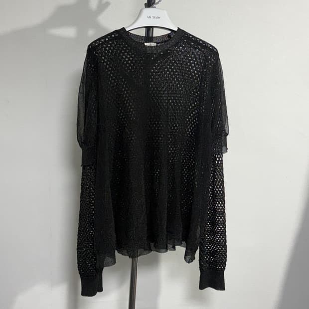 23aw 느와케이니노미야 꼼데가르송 튤레이어드 스웨터 s