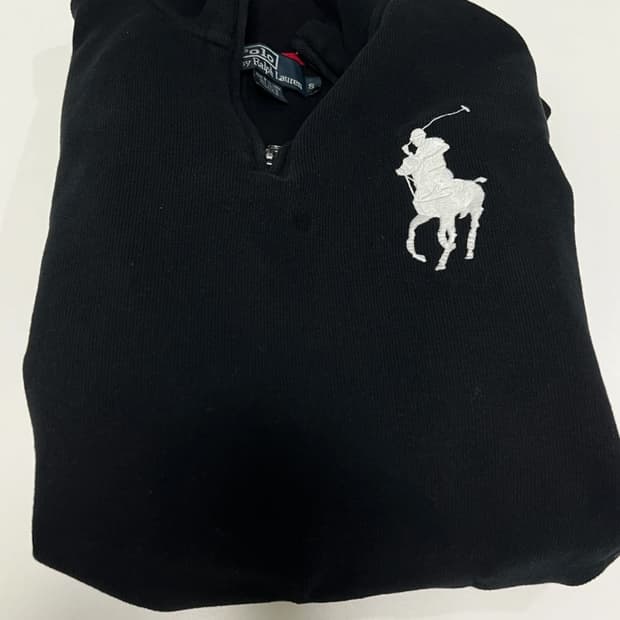 빅포니 폴로 랄프로렌 블랙 반집업 S 