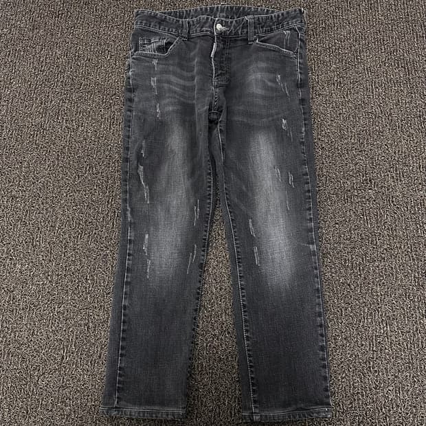 디스퀘어드2 데님 워싱 흑청바지 팬츠 34인치