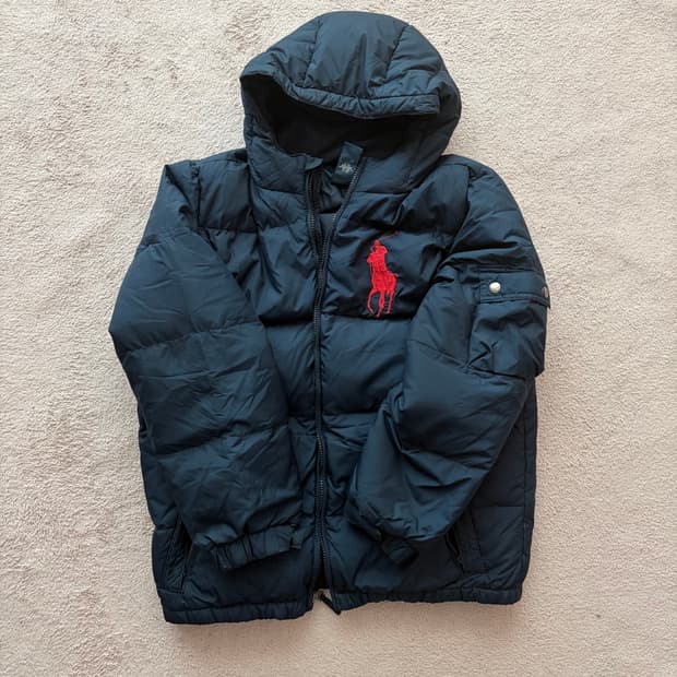 폴로 랄프로렌 레드 빅포니 네이비 패딩