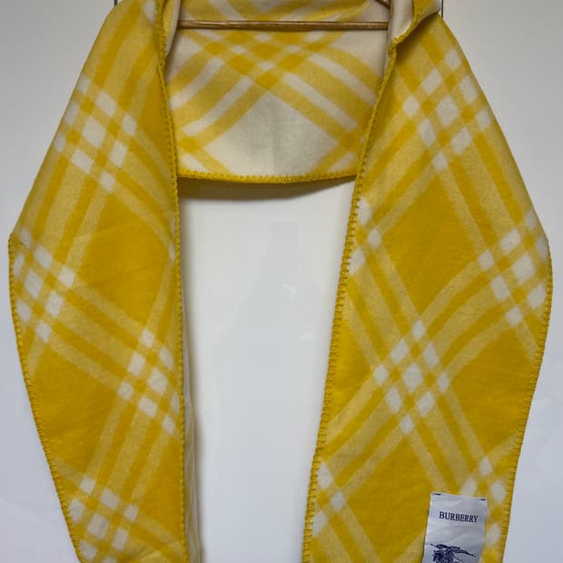 버버리 옐로우 체크 울후드머플러 남여공용