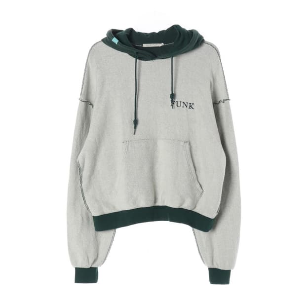 인스턴트펑크 그린 오버핏 자수 후드티 3