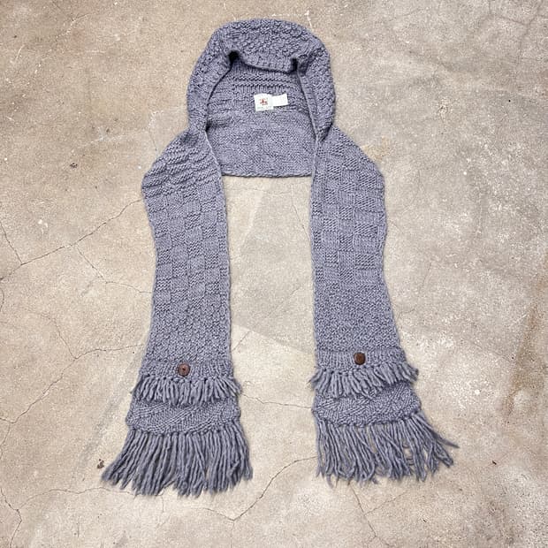INTI 핸드메이드 울 니트 후디 스톨