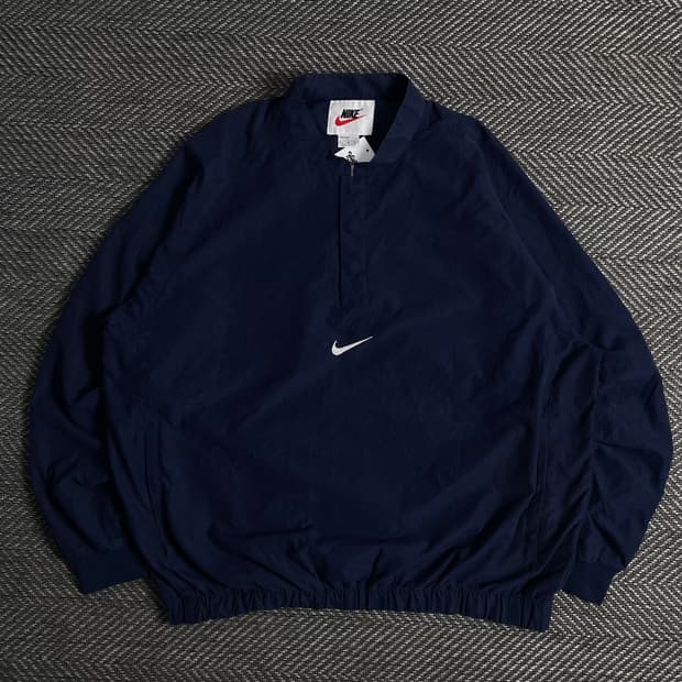 90s 나이키 올드스쿨 센터 스우시 우븐 아노락 웜업o 3227