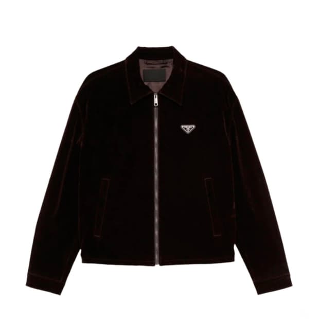 [XL] 프라다 벨벳 블루종 자켓 에보니 브라운