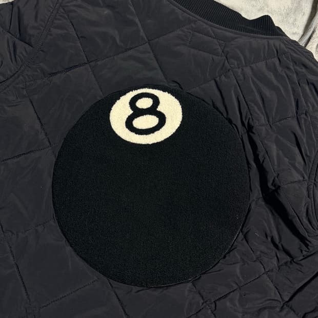  (L) 스투시 8볼 퀼티드 라이너 자켓 블랙