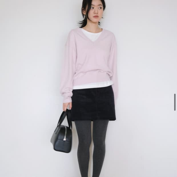 더버터크림 [SLOCO] Jenna v neck cashmere knit