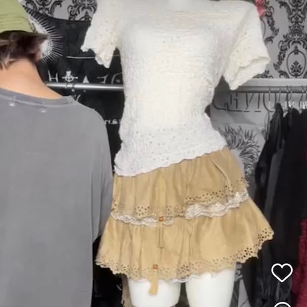 일브colza 캉캉 큐롯 스커트 라떼갸루 그런지페어리 리즈리사 빈티지