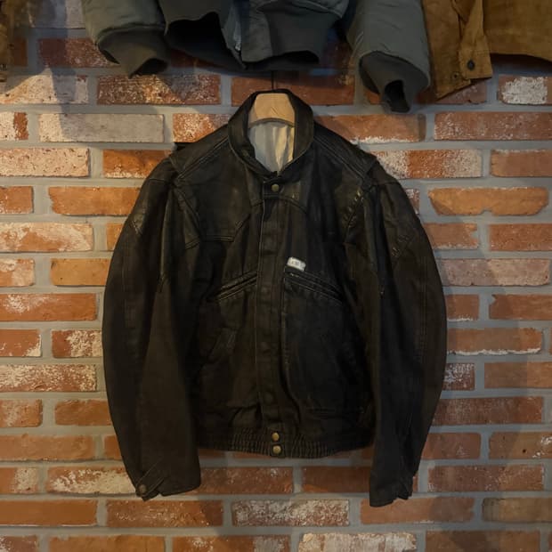 80s USA 빈티지 guess 게스 데님 레더 자켓
