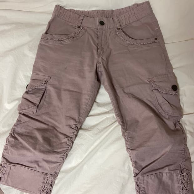 엑시즈팜 레이스 7부 카프리팬츠