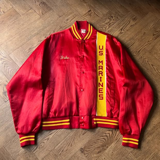 [XL]90's USA Made USMC 미 해병대 나일론 바시티 자켓