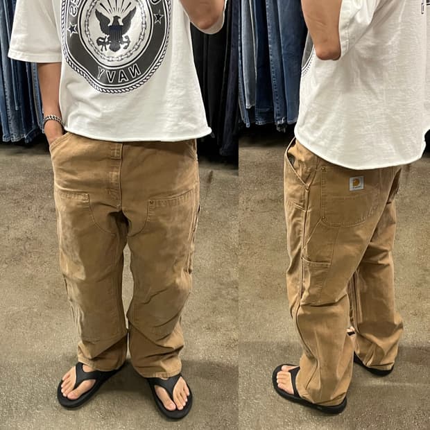 90s Carhartt 62w 더블니 워크 팬츠 (34“)