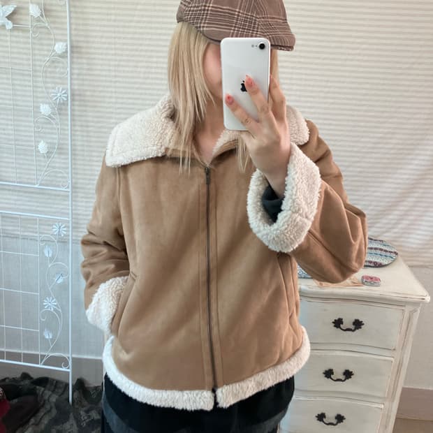 jpn vintage 카멜 베이지 무스탕 자켓