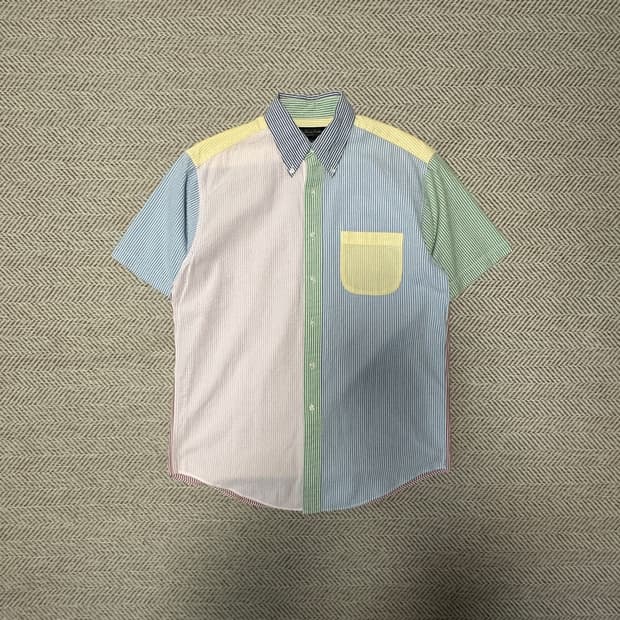 BROOKS BROTHERS seersucker half shirt