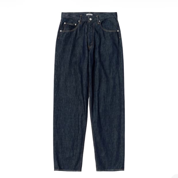 오라리 하드트위스트 데님 와이드 인디고