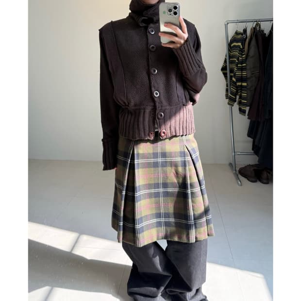 빈티지 울 혼방 가디건