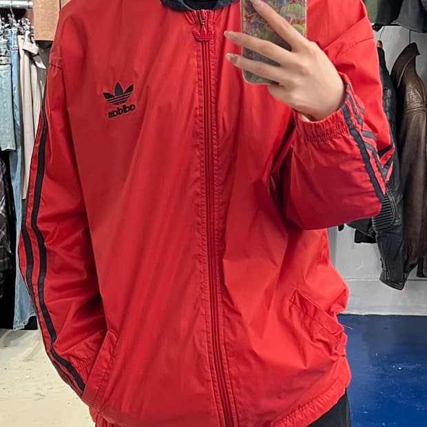 Adidas 아디다스 트레포일 레드 바람막이