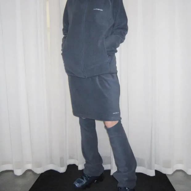 지초이 컴포트 24-006 쿨그레이 플리스 후드집업 스커트팬츠 세트