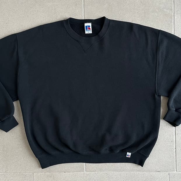 90s 빈티지 러셀 스웻셔츠 블랙 XL