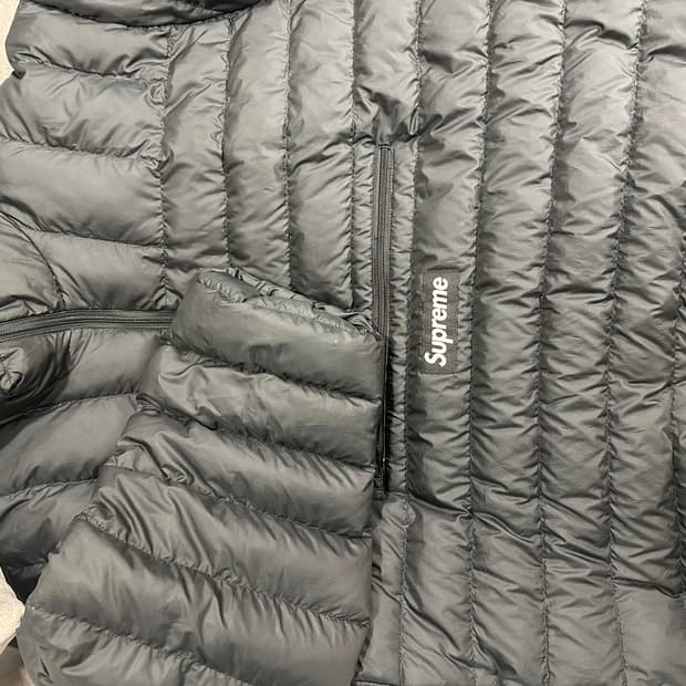 슈프림 마이크로 하프 집 후드 풀오버 블랙 XL