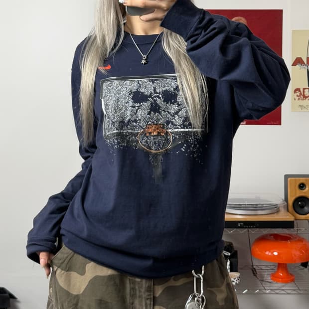 나이키 00s 배스킷볼 네이비 롱슬리브