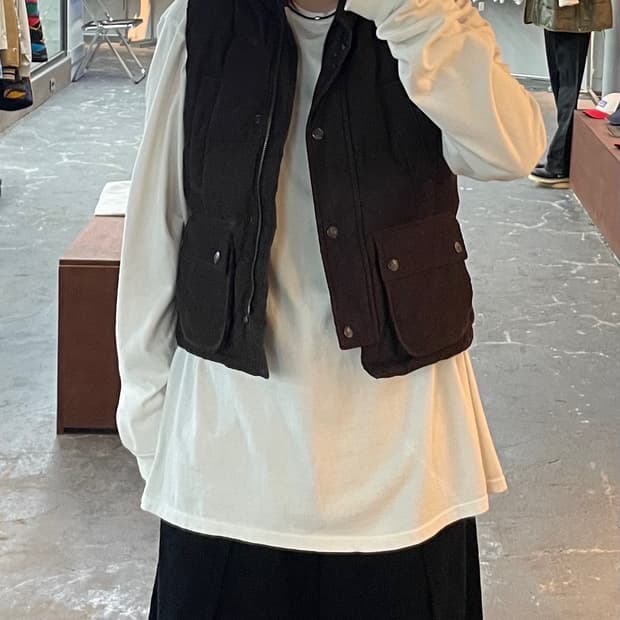 폴로진스컴퍼니 코듀로이 패딩 베스트 (퍼 탈부착 가능) H1589