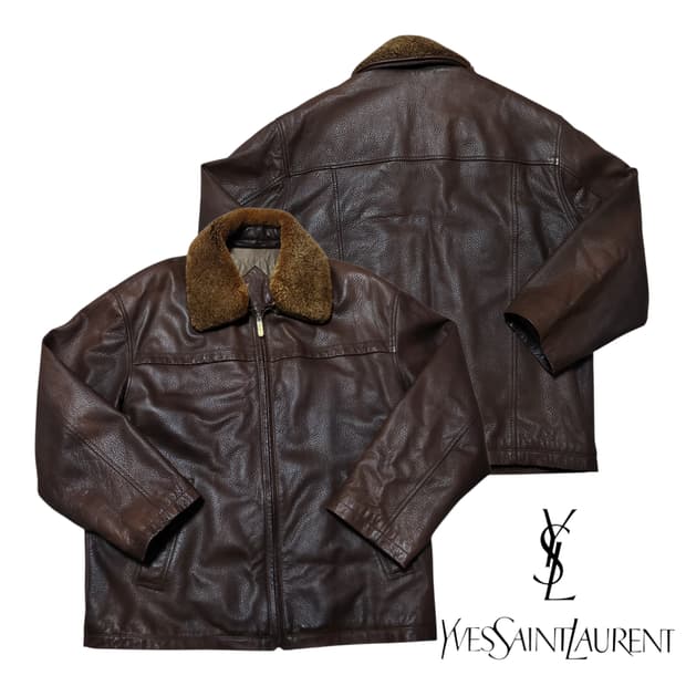 (100) 90s 입생로랑 양가죽자켓 무스탕