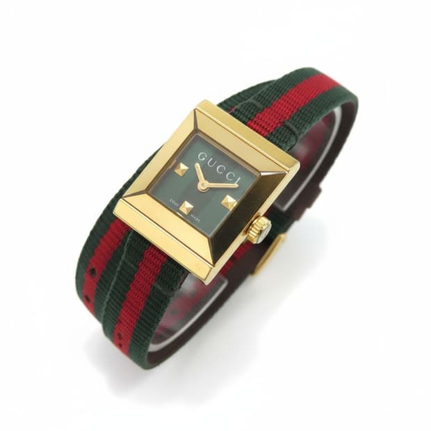 구찌 여성용 나토가죽밴드시계 YA128527