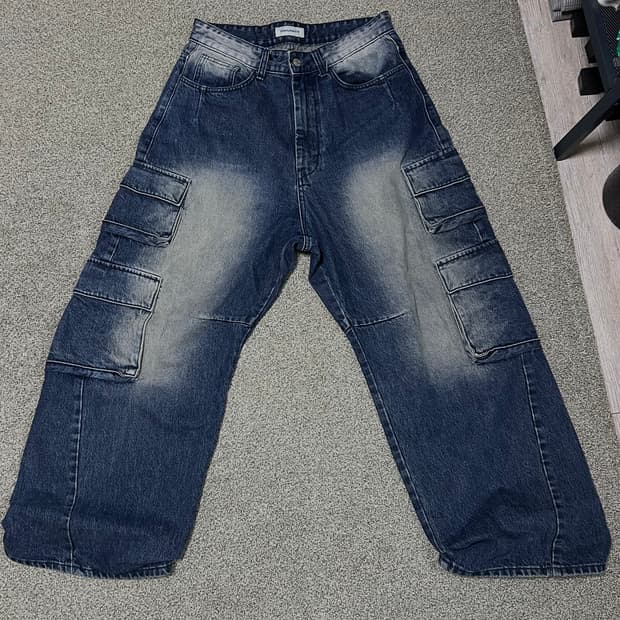 CURVED HERITAGE CARGO DENIM PANTS (VINTA