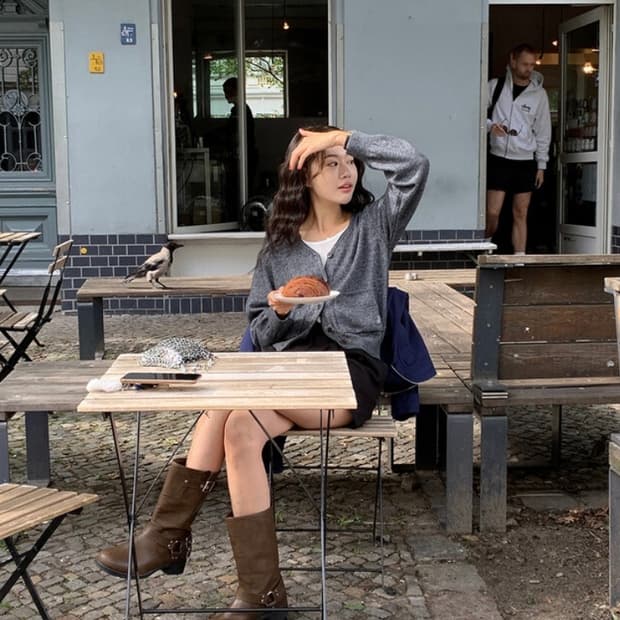 바이커 버클 미들 부츠 브라운 235 정말 예뻐요!