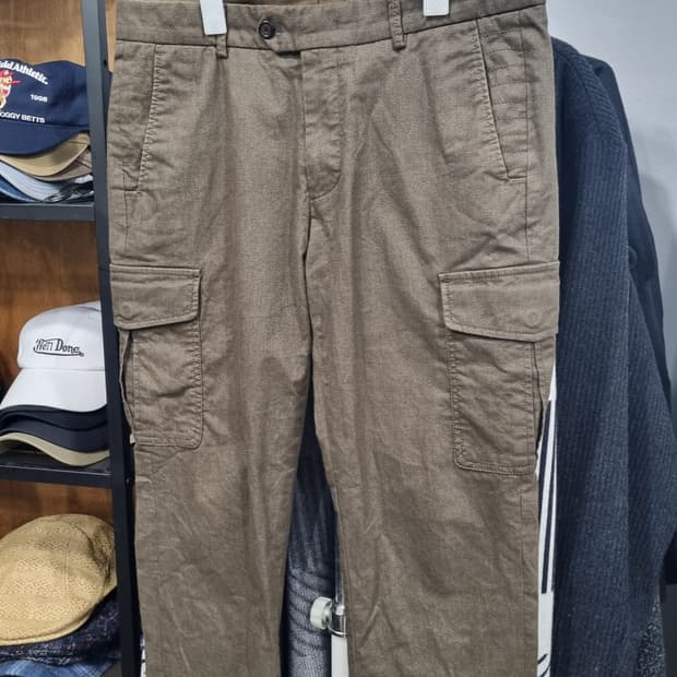 kolon) 커스텀멜로우 카키브라운 슬림 카고바지 32size 상태좋아요