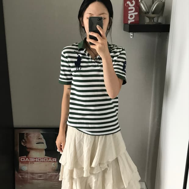 폴로 랄프로렌 빅포니 로고 스트라이프 카라티