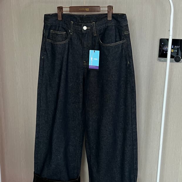 디앤에스알 DNSR 레오파드 헴 와이드 데님 팬츠 L사이즈