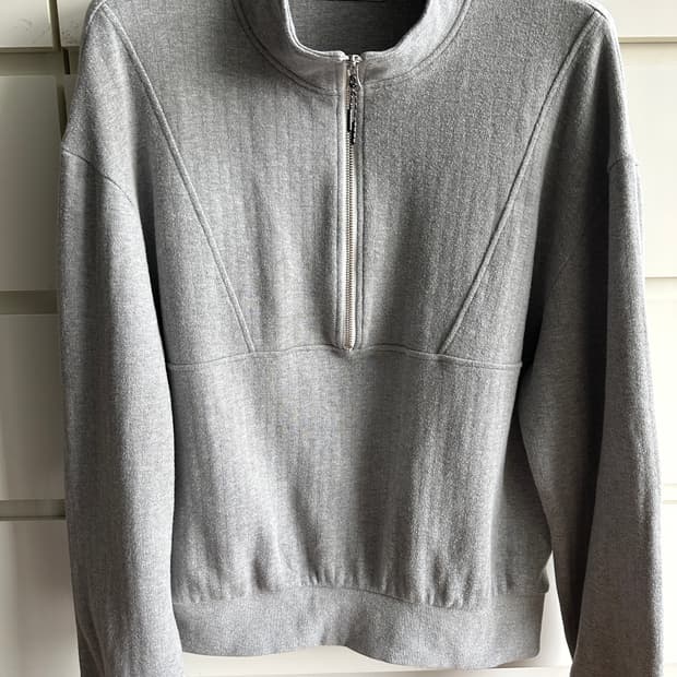 [L] 사운즈라이프 하프 집 풀오버 맨투맨 멜란지그레이