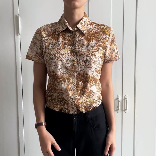 '03 Celine psychedelic pattern shirt